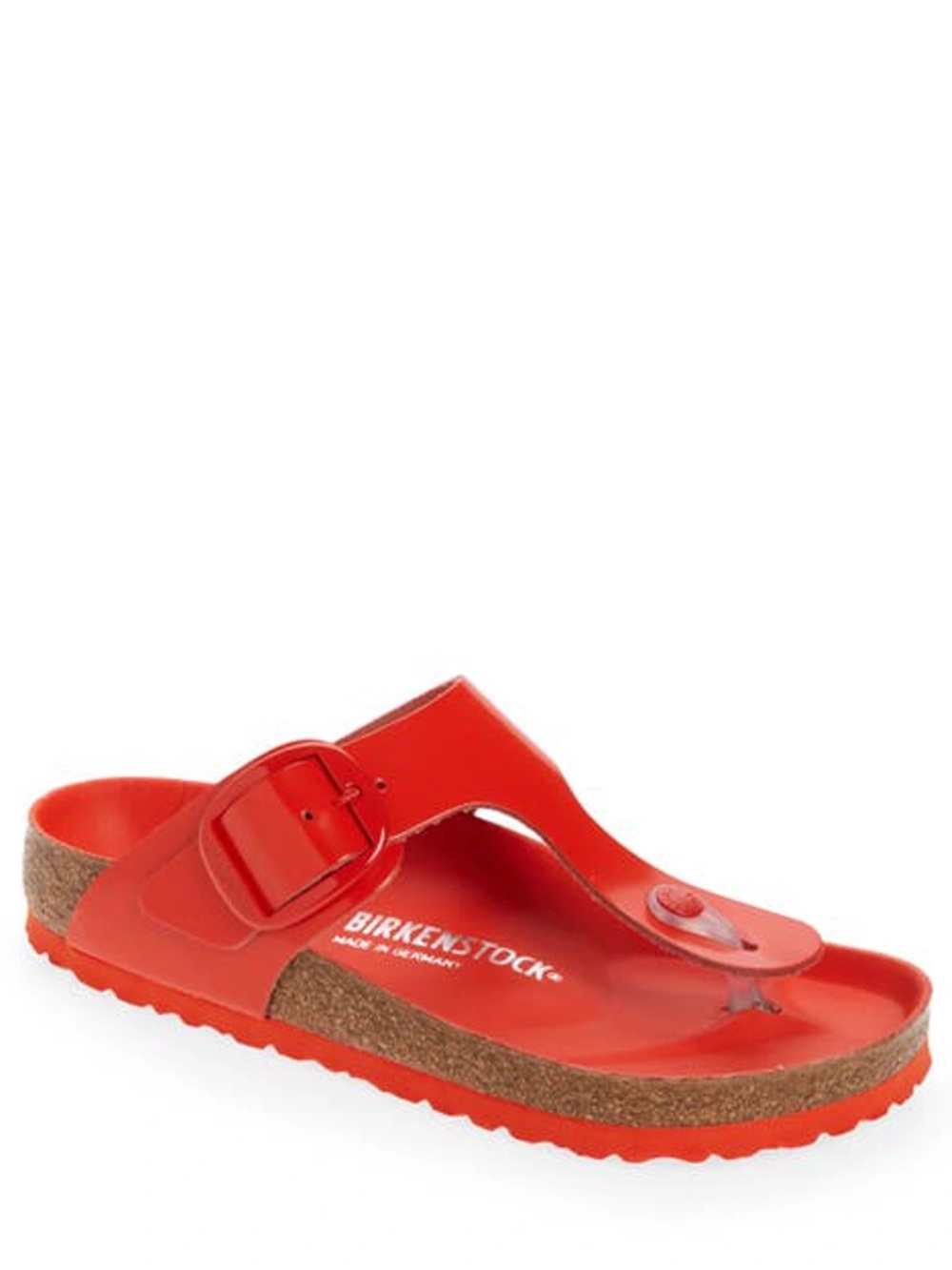 Birkenstock Gizeh Big Buckle Flip Flop in High Shine Tomato - W 11